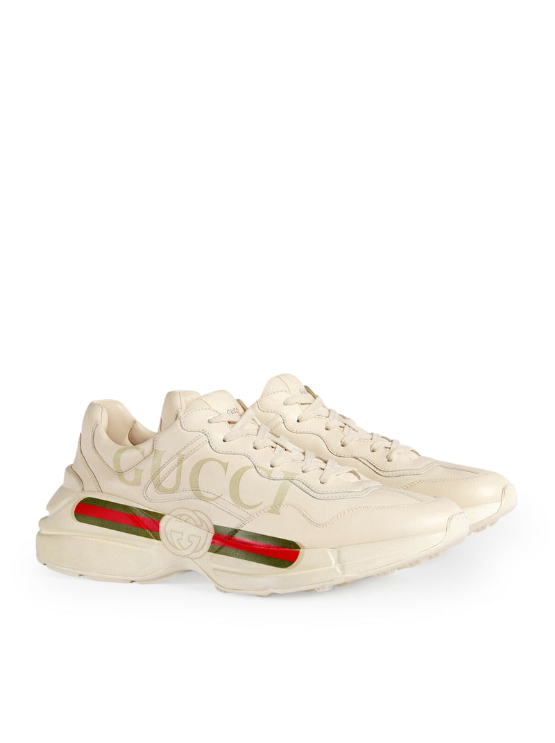 SNEAKER RHYTON DONNA IN PELLE CON LOGO GUCCI