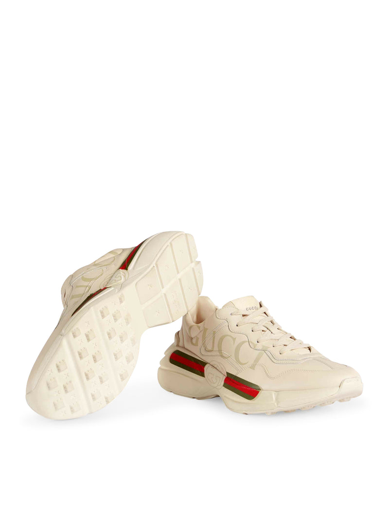 SNEAKER RHYTON DONNA IN PELLE CON LOGO GUCCI