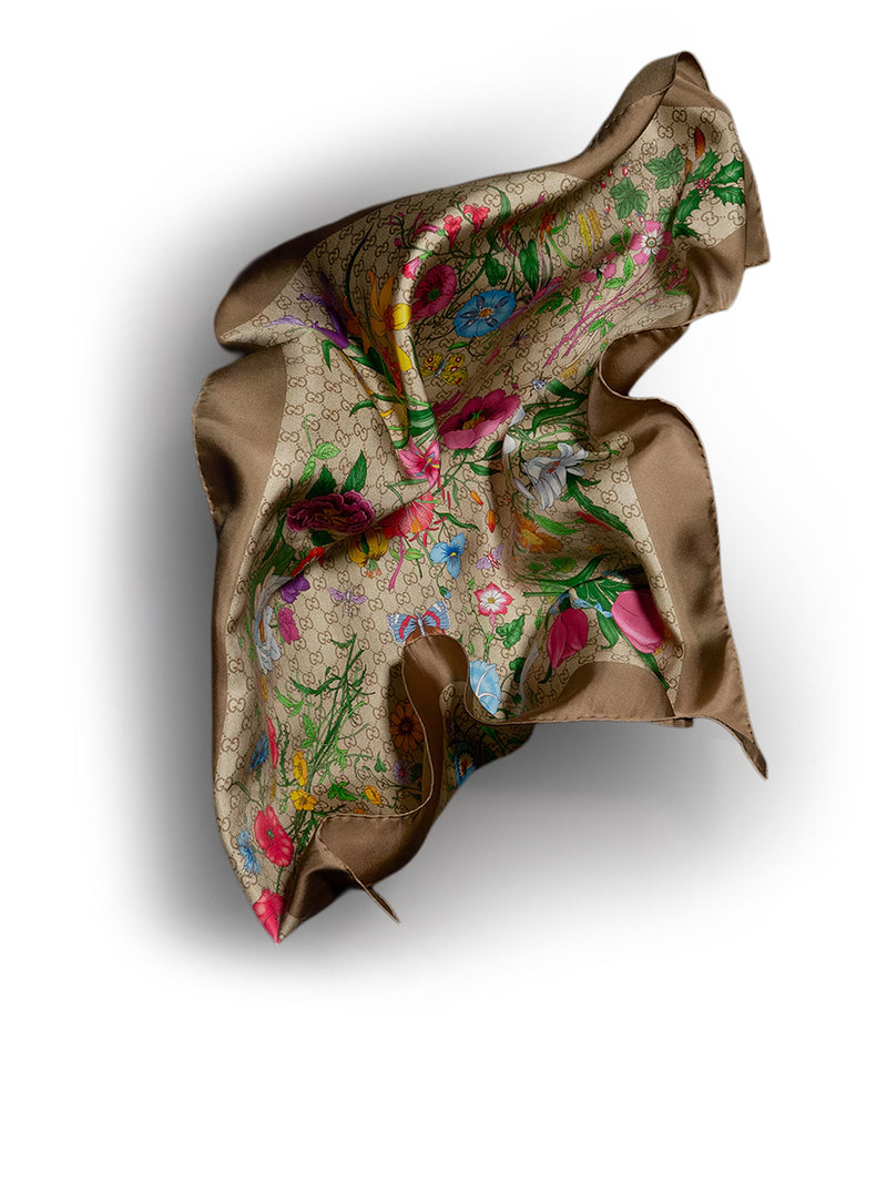 CARRÉ IN TWILL DI SETA CON STAMPA GG
