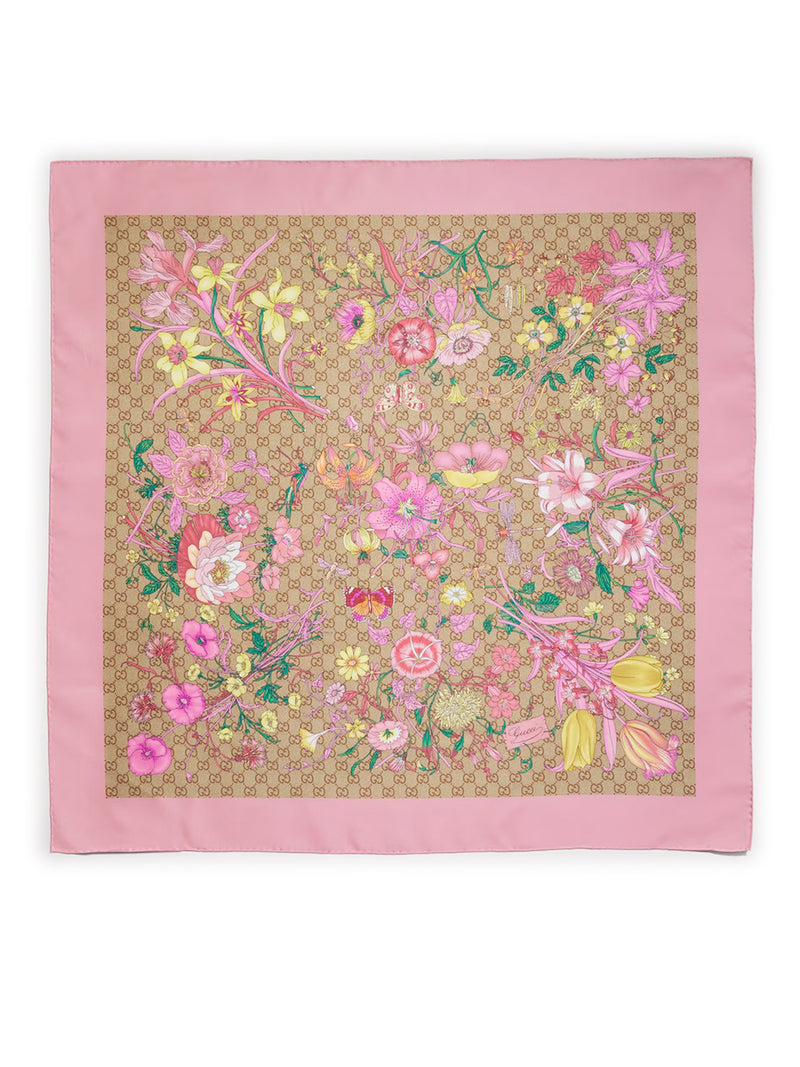 CARRÉ IN TWILL DI SETA CON STAMPA GG