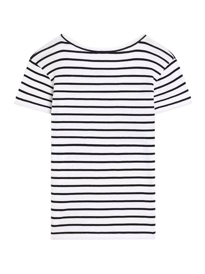 T-SHIRT IN JERSEY DI SETA A RIGHE