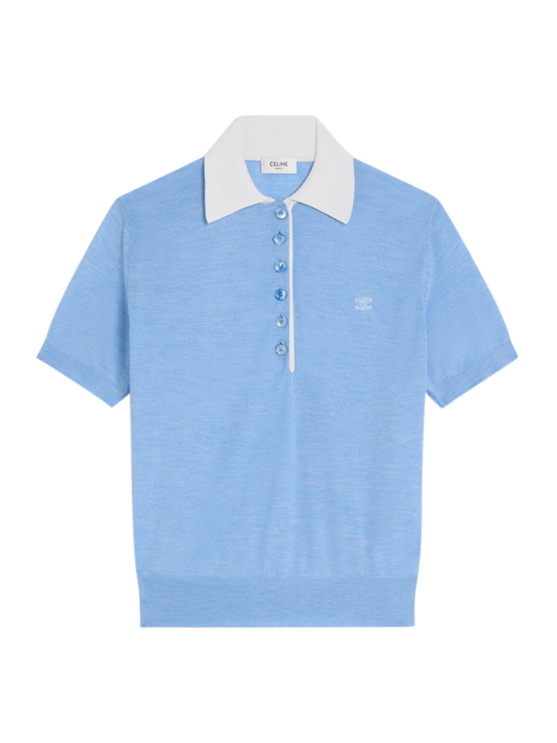 MAGLIA STILE POLO IN CASHMERE SOTTILE E SETA