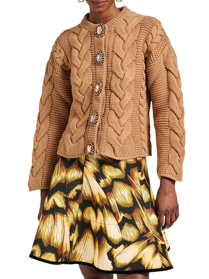 CARDIGAN IN LANA E CASHMERE CON LAVORAZIONE A TRECCE