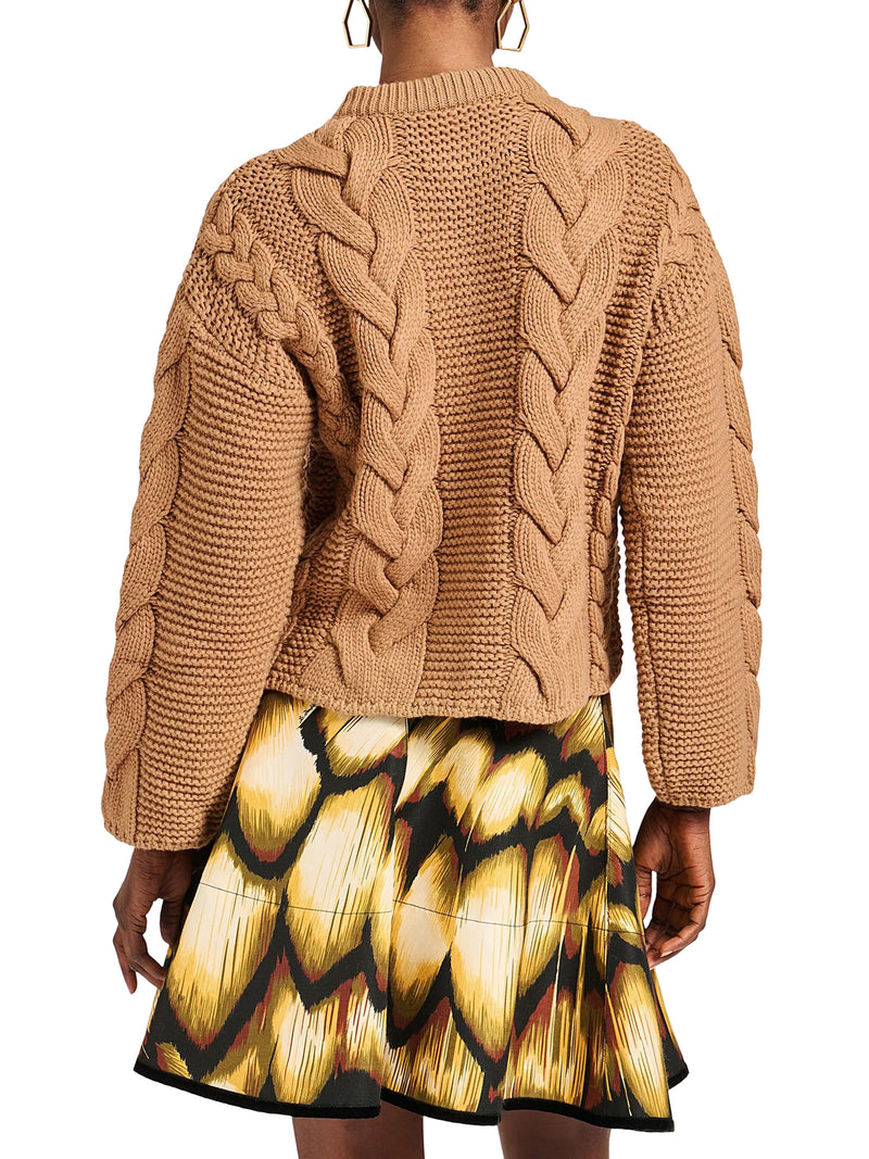 CARDIGAN IN LANA E CASHMERE CON LAVORAZIONE A TRECCE