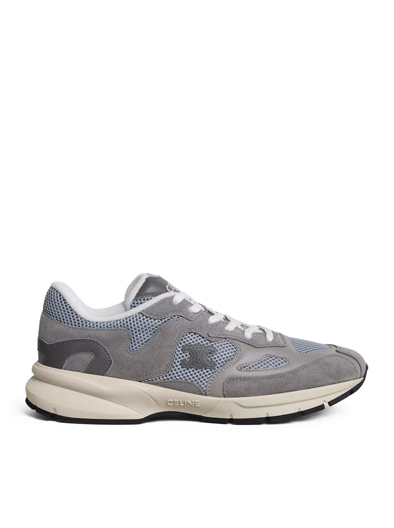 SNEAKER RUNNER IN PELLE DI VITELLO, PELLE DI VITELLO SCAMOSCIATA E RETE