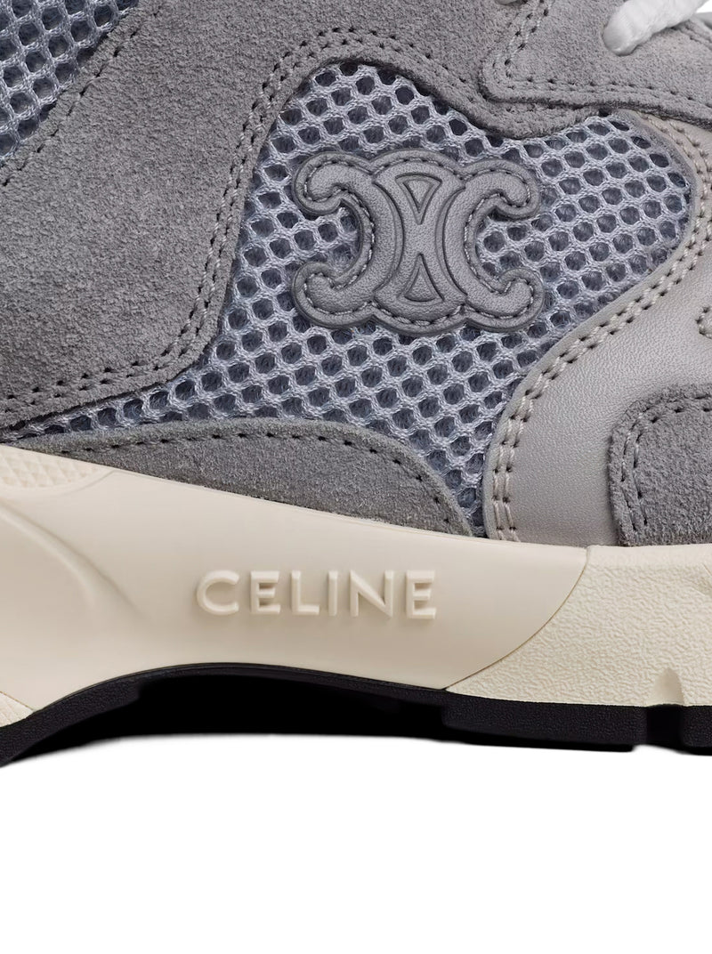 SNEAKER RUNNER IN PELLE DI VITELLO, PELLE DI VITELLO SCAMOSCIATA E RETE