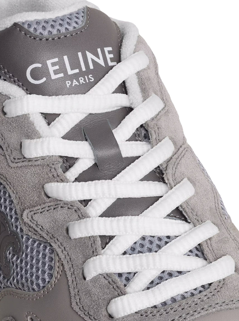SNEAKER RUNNER IN PELLE DI VITELLO, PELLE DI VITELLO SCAMOSCIATA E RETE