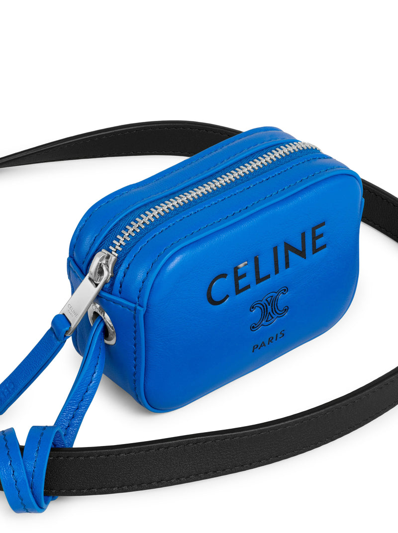 BORSA MESSENGER CON CHARM IN PELLE DI VITELLO LISCIA E AGNELLO