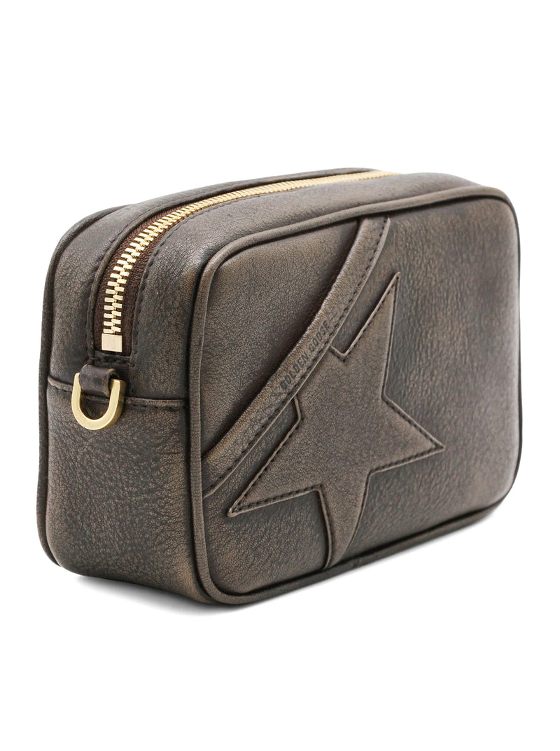 CAMERA BAG MINI STAR IN PELLE CON STELLA APPLICATA E TRACOLLA A CATENA
