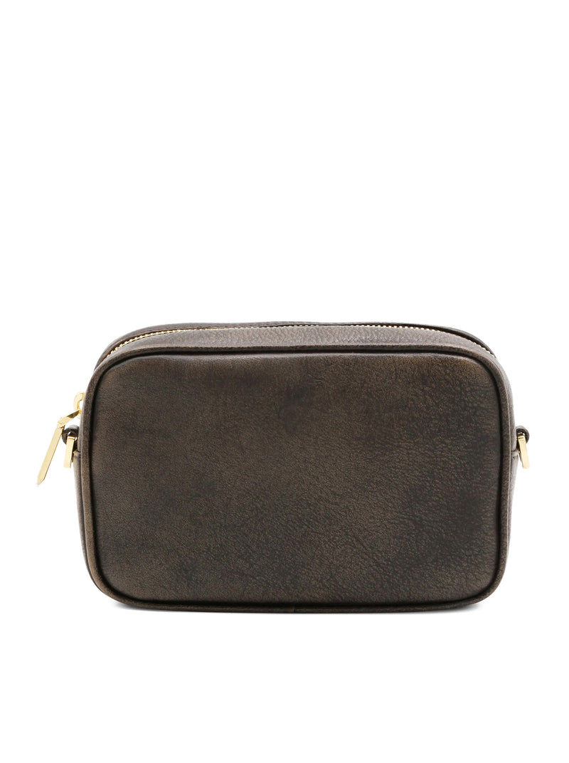 CAMERA BAG MINI STAR IN PELLE CON STELLA APPLICATA E TRACOLLA A CATENA