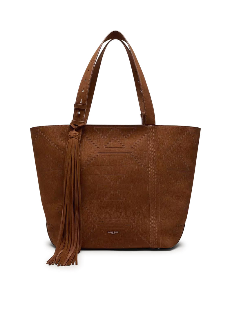 BORSA EAST WEST IN NABUK MARRONE CON TRAMA