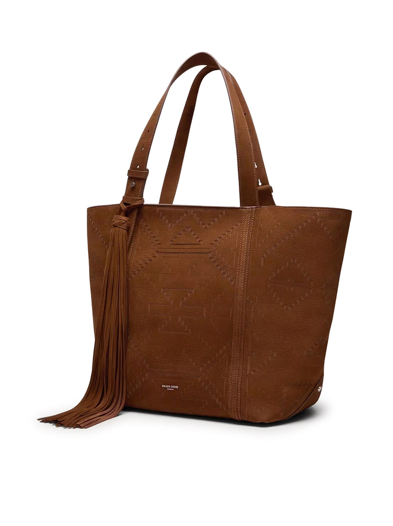 BORSA EAST WEST IN NABUK MARRONE CON TRAMA