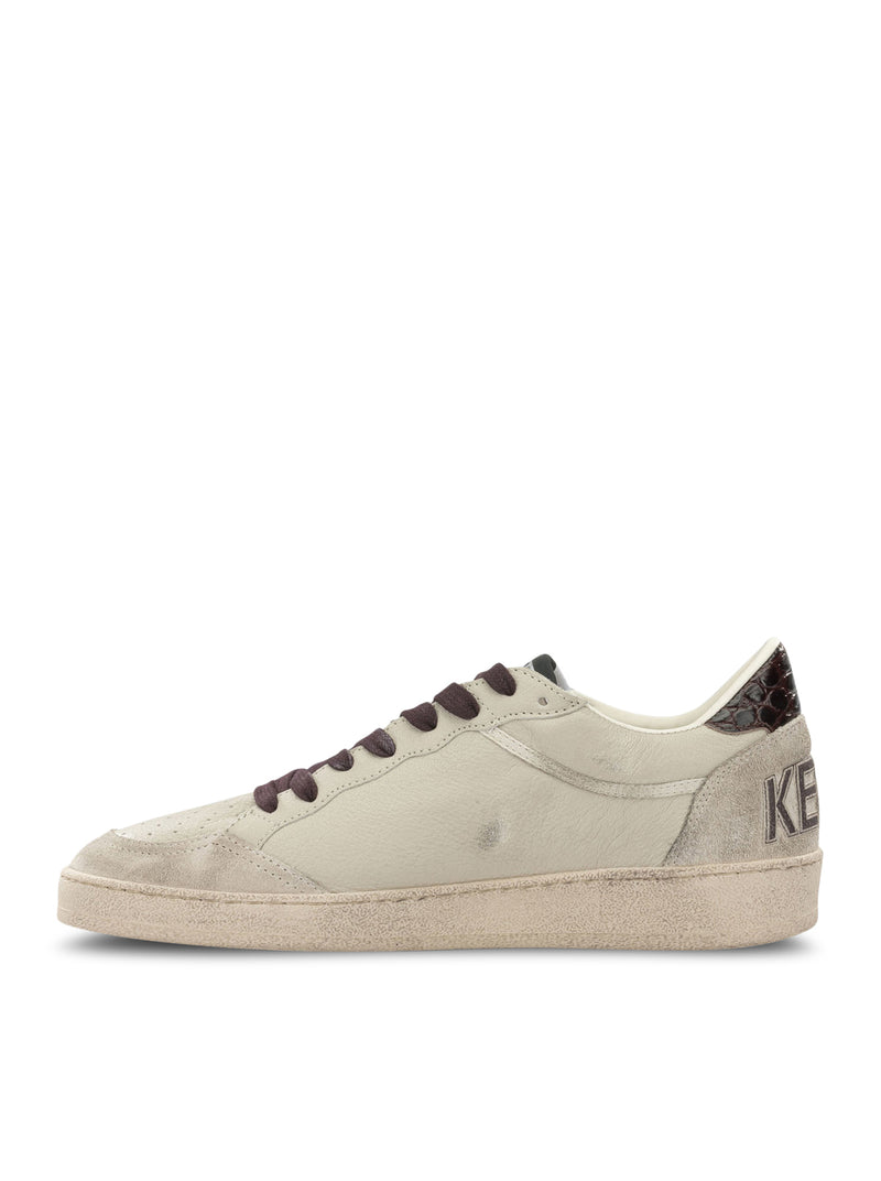 SNEAKERS BALL-STAR IN PELLE CON INSERTI CROCO