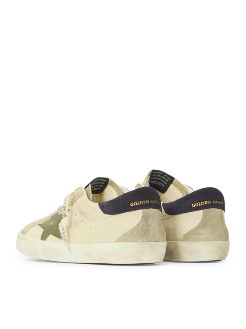 SNEAKERS SUPER-STAR IN PELLE CON INSERTI IN CAMOSCIO