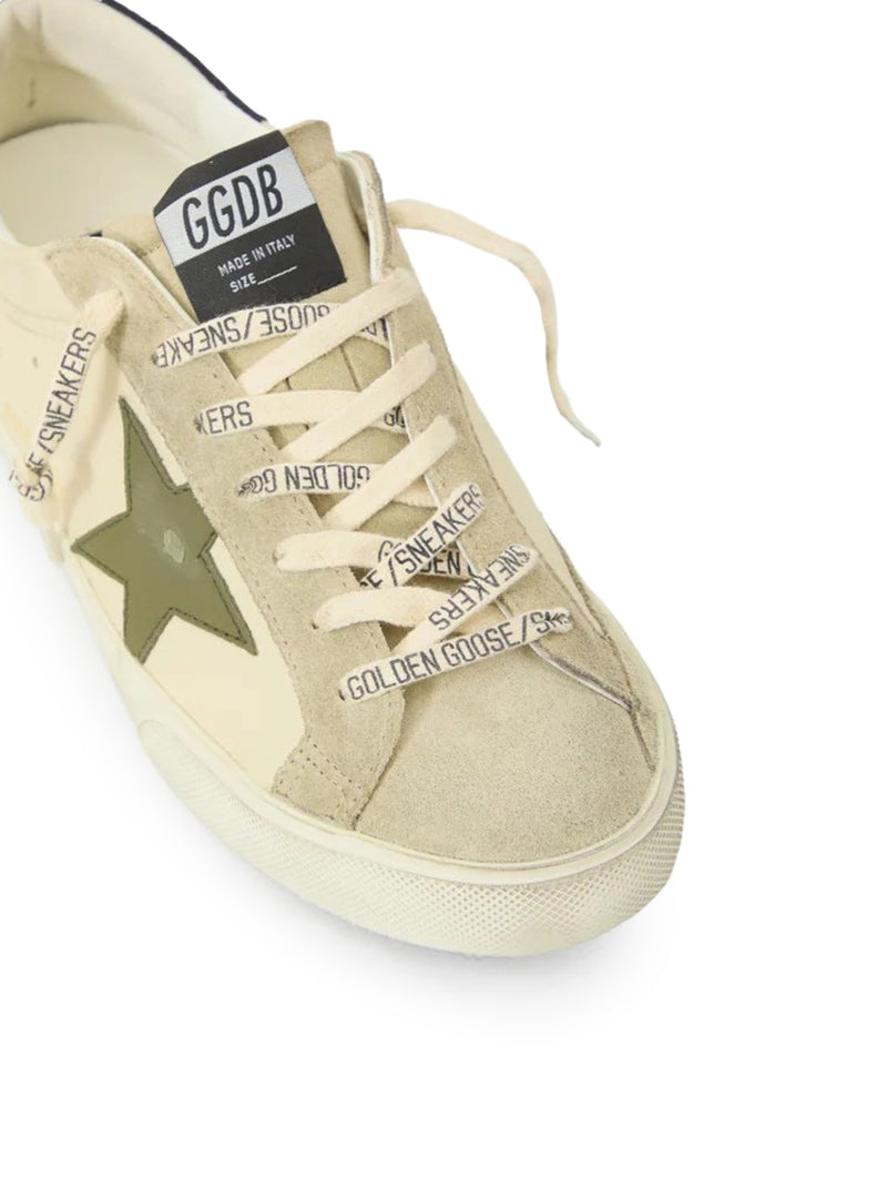 SNEAKERS SUPER-STAR IN PELLE CON INSERTI IN CAMOSCIO