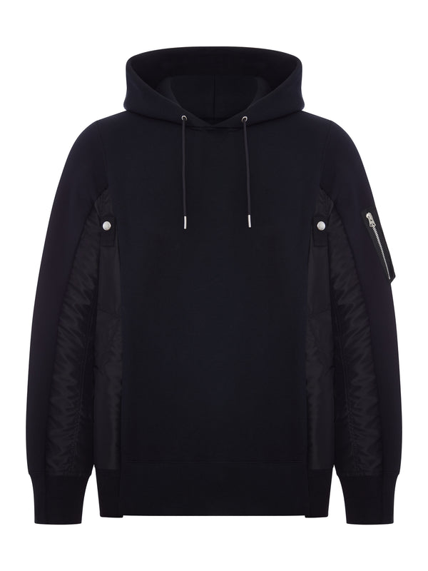 FELPA CON CAPPUCCIO IN COTONE E NYLON