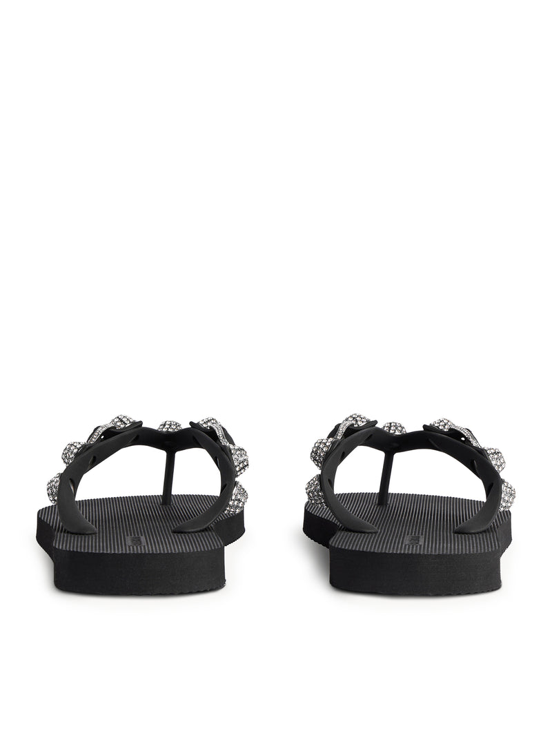 SLIPPERS INFRADITO CAGOLE IN GOMMA NERA