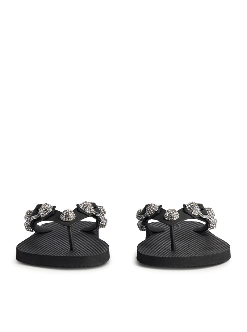 SLIPPERS INFRADITO CAGOLE IN GOMMA NERA