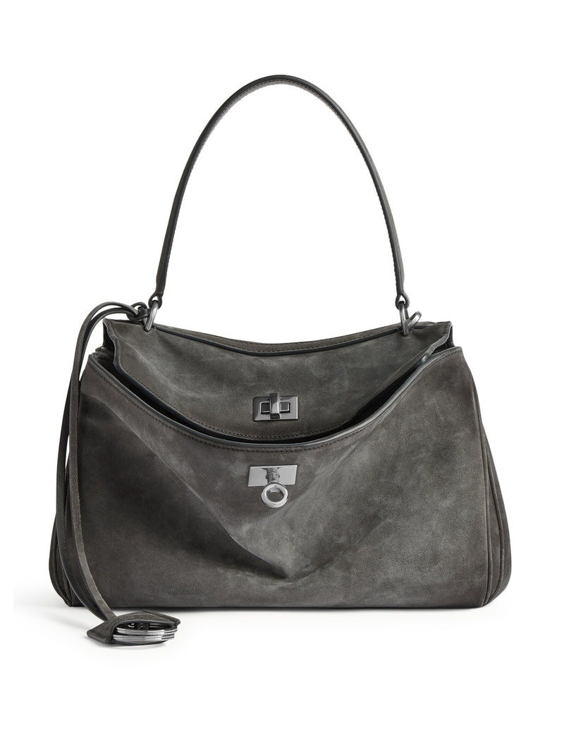 BORSA RODEO PICCOLA IN PELLE DI VITELLO SCAMOSCIATA CERATA E PELLE DI VITELLO LISCIA