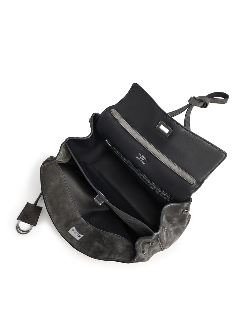BORSA RODEO PICCOLA IN PELLE DI VITELLO SCAMOSCIATA CERATA E PELLE DI VITELLO LISCIA