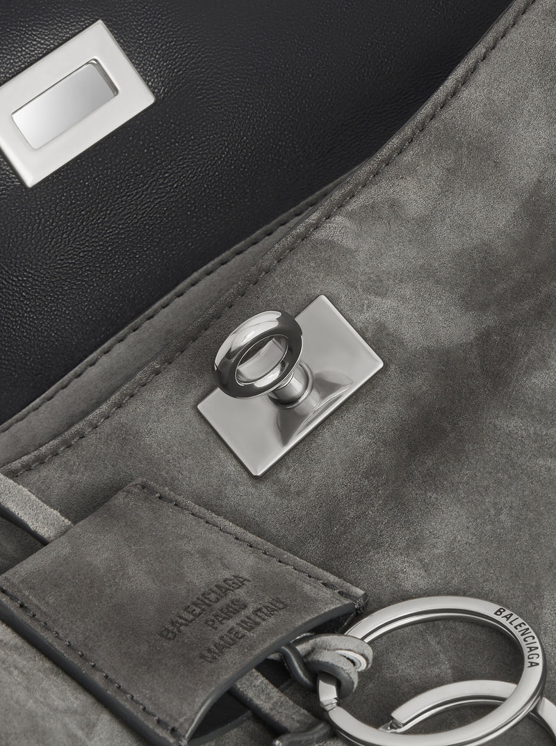BORSA RODEO PICCOLA IN PELLE DI VITELLO SCAMOSCIATA CERATA E PELLE DI VITELLO LISCIA