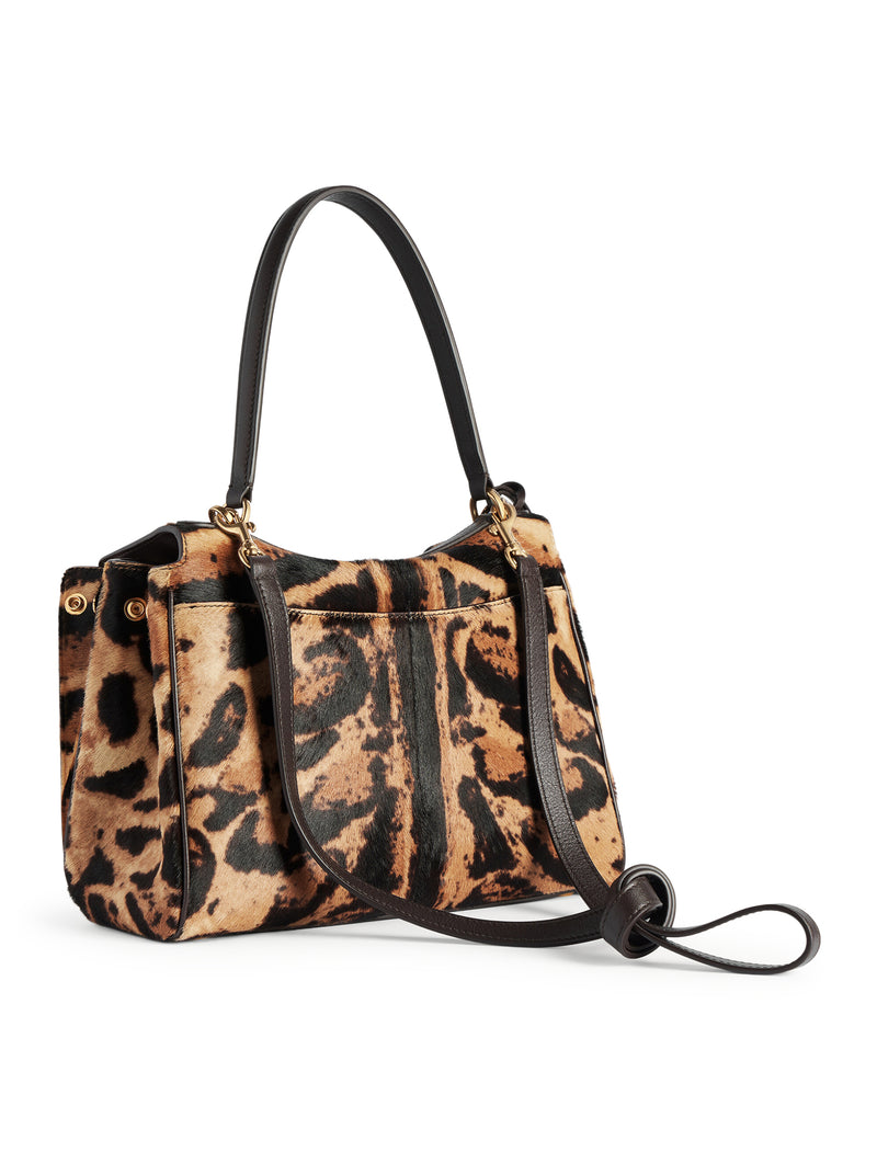 BORSA A MANO RODEO PICCOLA IN PELLE CON STAMPA LEOPARDATA