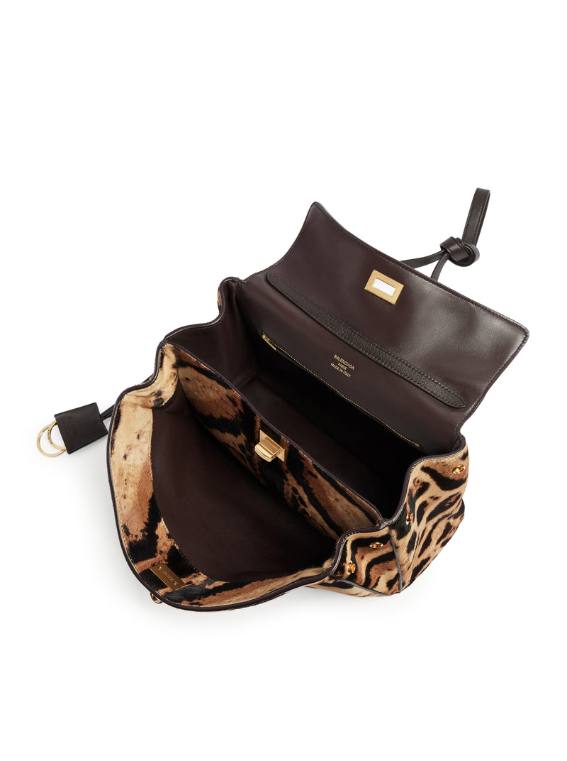 BORSA A MANO RODEO PICCOLA IN PELLE CON STAMPA LEOPARDATA