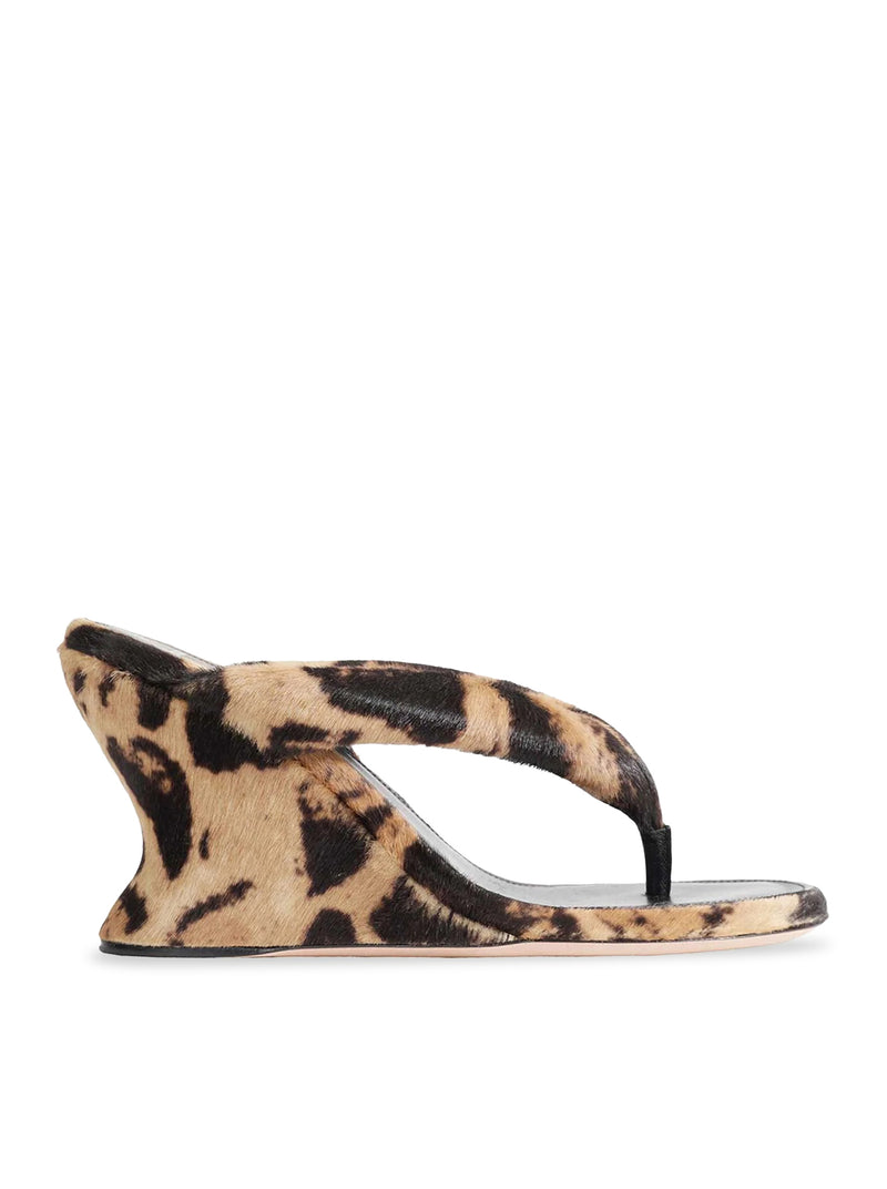 SANDALO INFRADITO GAETA CON ZEPPA REALIZZATO IN CAVALLINO CON STAMPA OCELOT