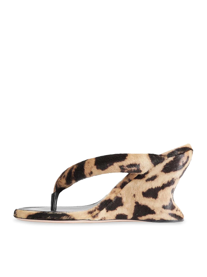 SANDALO INFRADITO GAETA CON ZEPPA REALIZZATO IN CAVALLINO CON STAMPA OCELOT