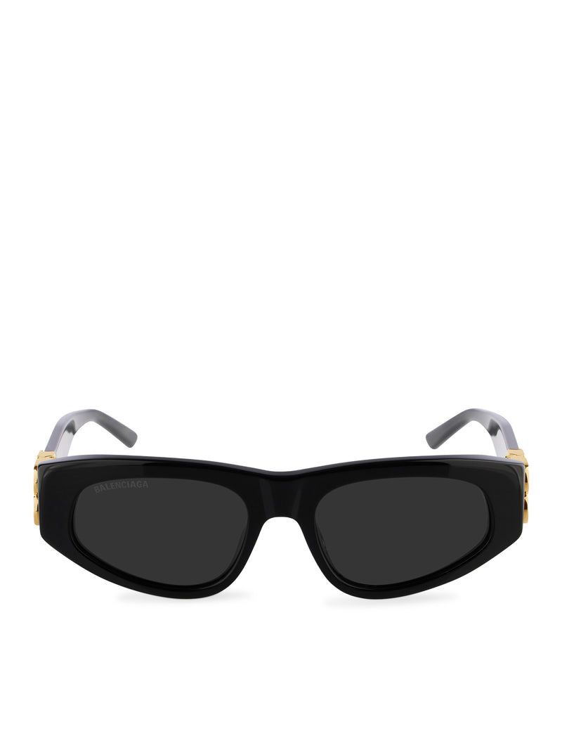 OCCHIALI DA SOLE DYNASTY D-FRAME IN ACETATO NERO E FINITURE DORATE