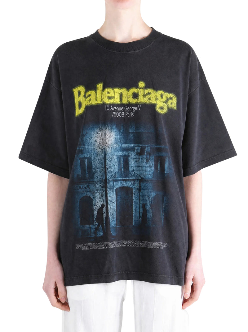 T-SHIRT OVERSIZE IN JERSEY NERO DRY