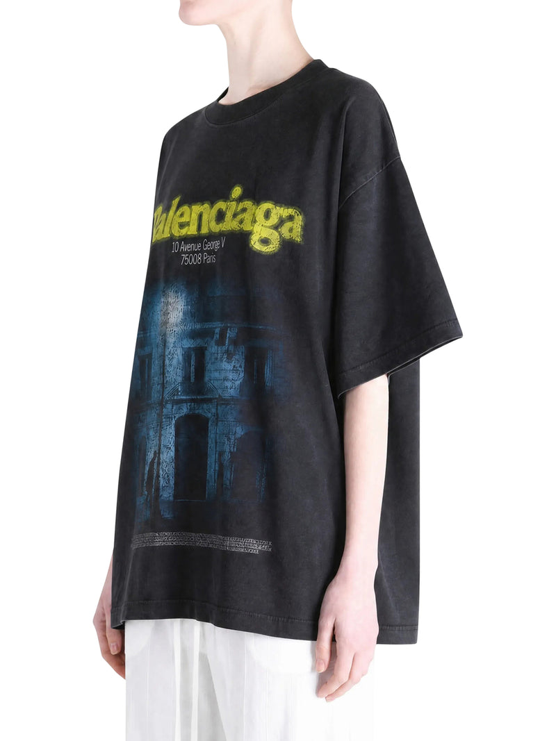 T-SHIRT OVERSIZE IN JERSEY NERO DRY