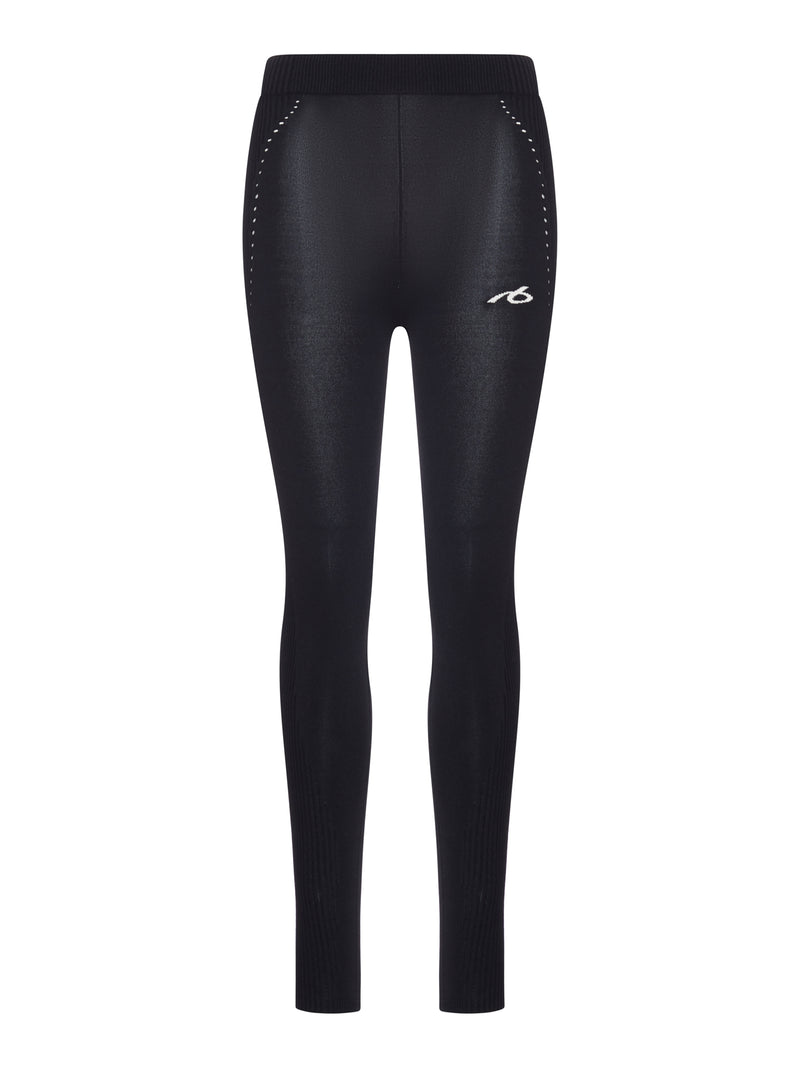 LEGGINGS TECHWEAR IN MAGLIA SPORTIVA NERA