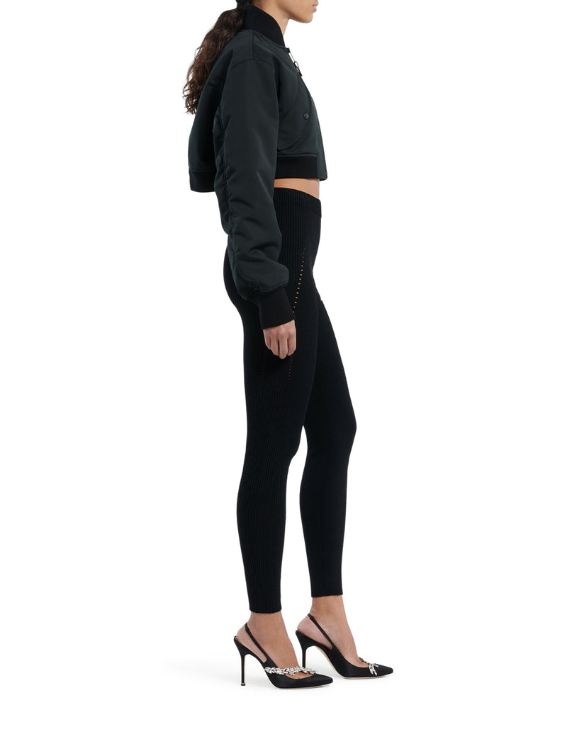 LEGGINGS TECHWEAR IN MAGLIA SPORTIVA NERA