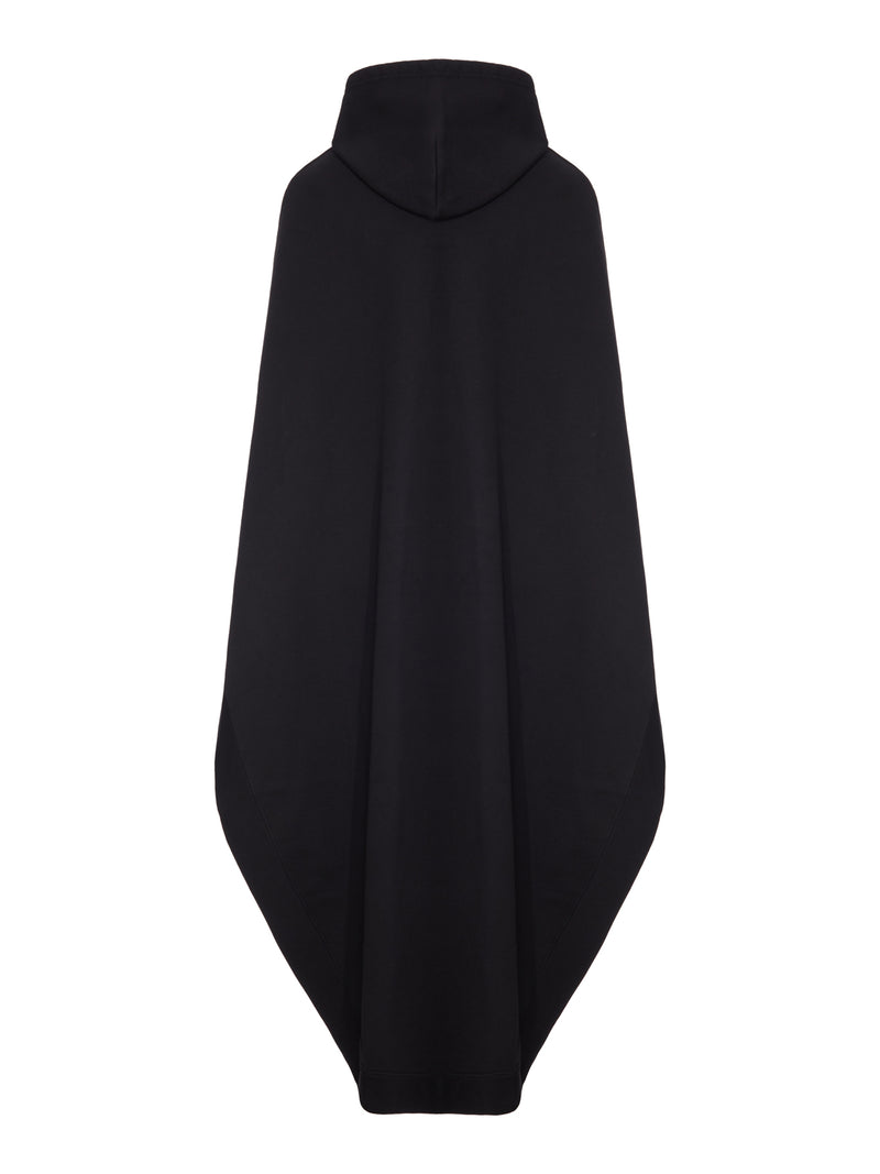 CAPPA IN FELPA OVERSIZE ASIMMETRICA CON CAPPUCCIO