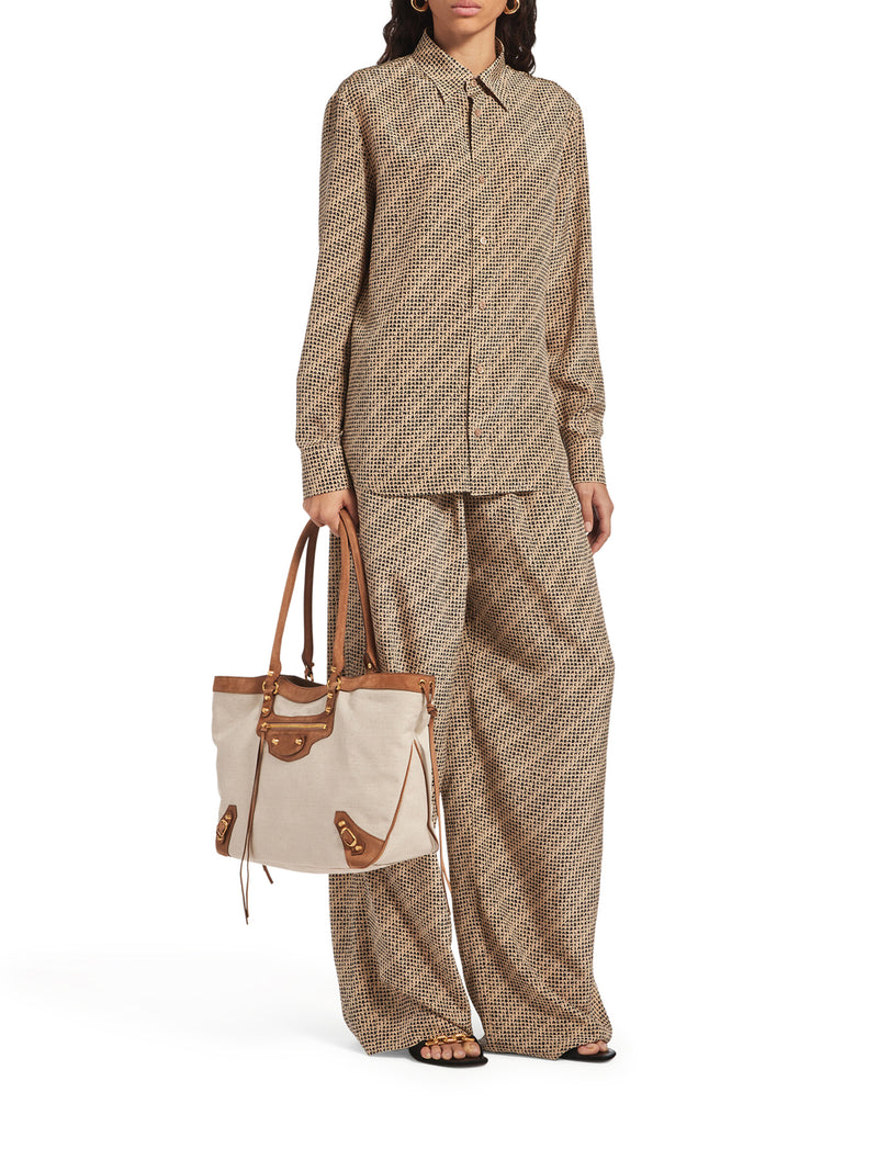 CAMICIA MONOGRAM IN CRÊPE DI SETA