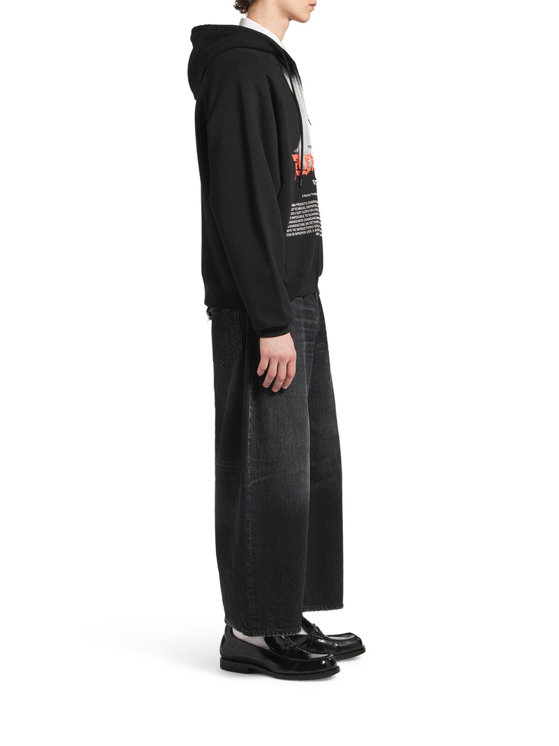 FELPA CON ZIP THE DOOR OVERSIZE IN PILE DRY NERO