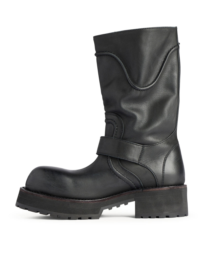 STIVALI VENOM IN PELLE EFFETTO WORN-OUT