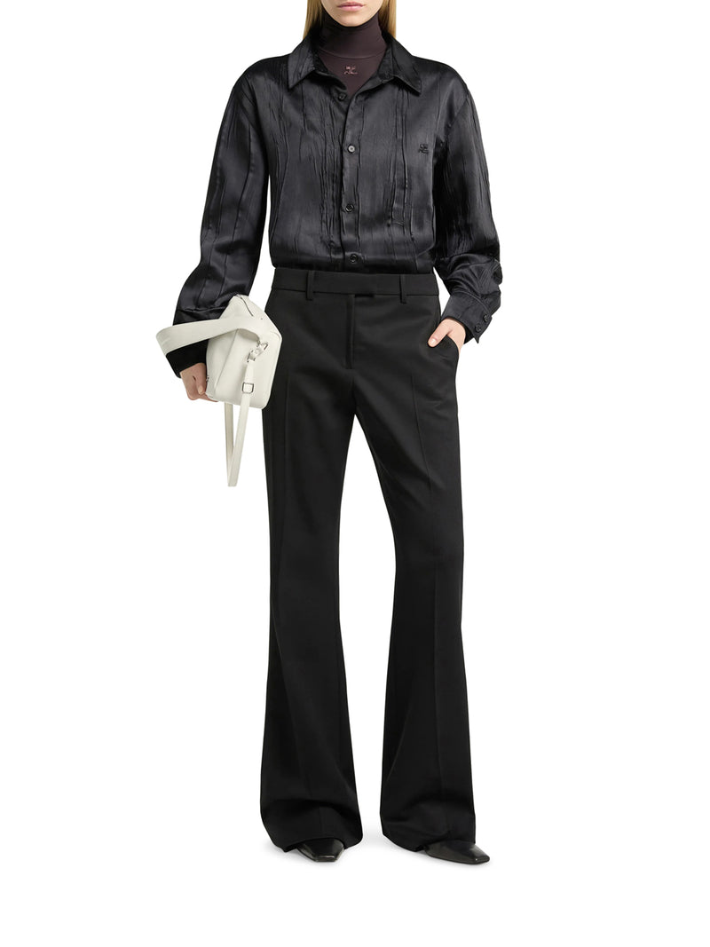 CAMICIA OVERSIZE IN RASO CRINKLED