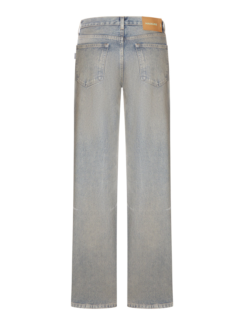 JEANS WIDE LEG IN DENIM LAVAGGIO CHIARO