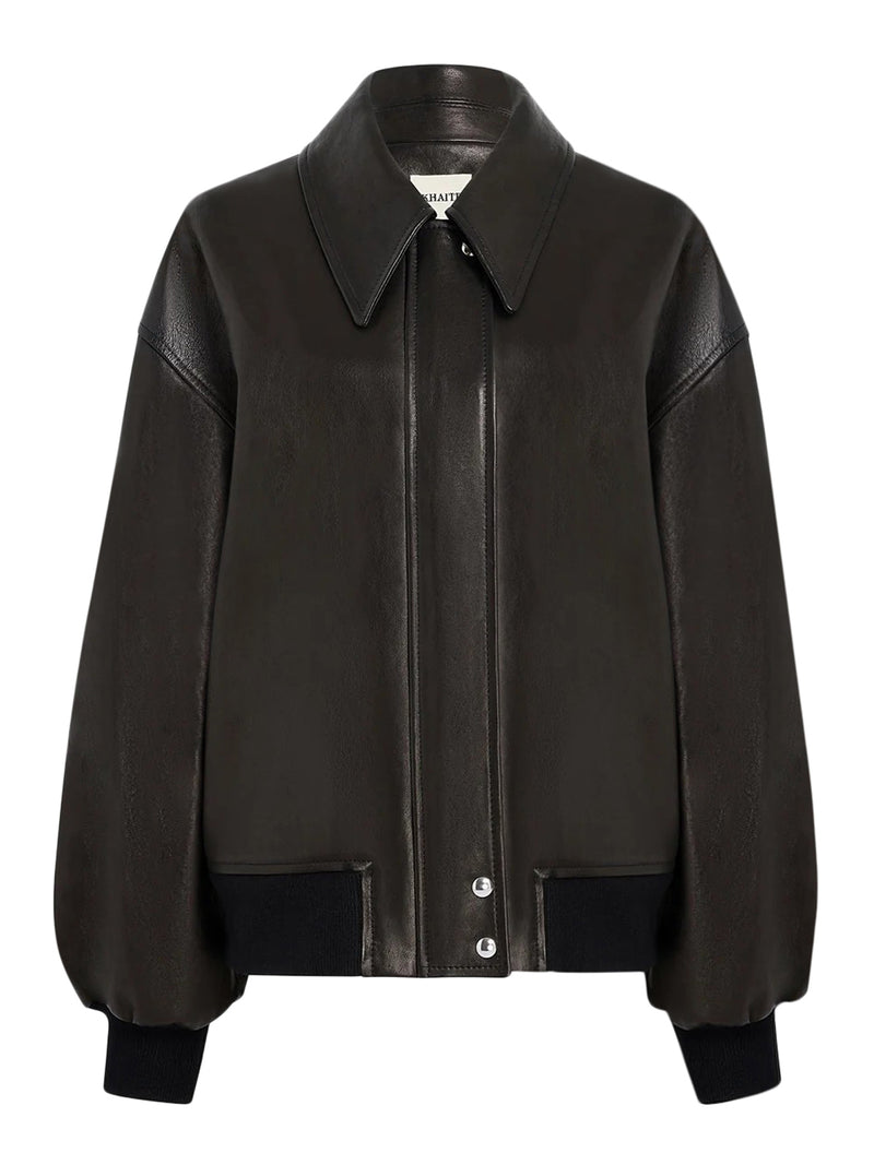 BOMBER IN PELLE SHELMAN CON COLLO AMPIO