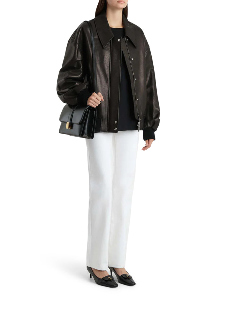 BOMBER IN PELLE SHELMAN CON COLLO AMPIO