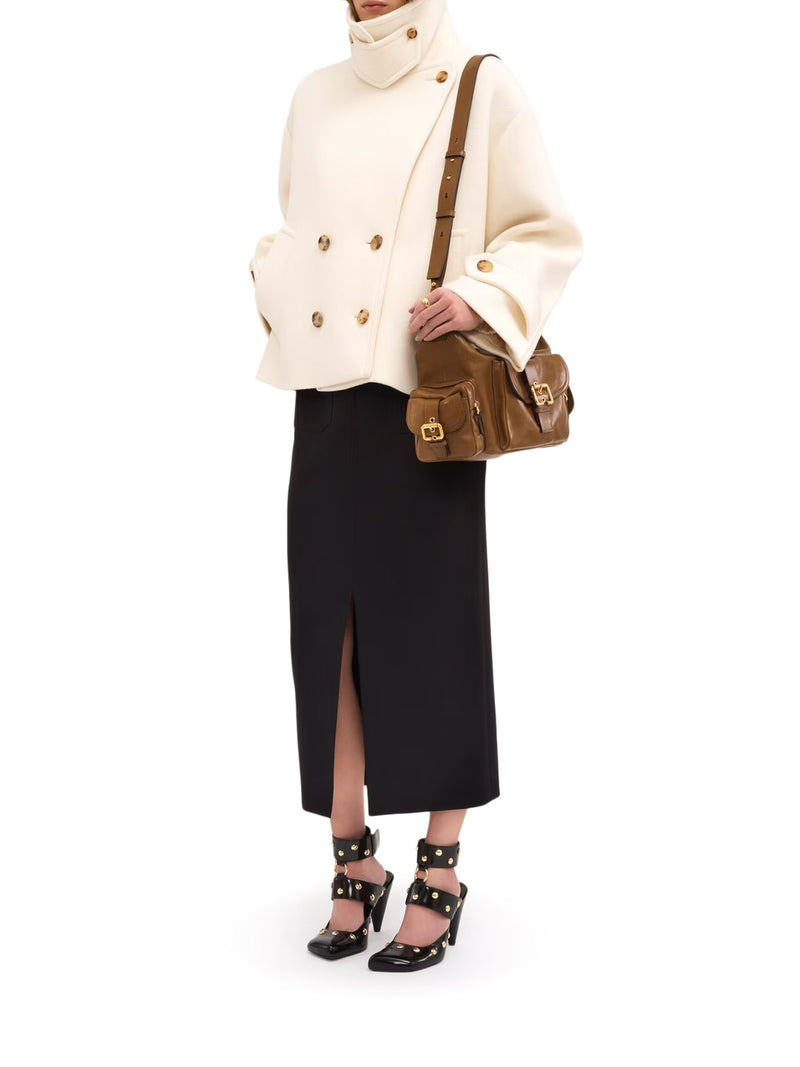 CAPPOTTO CORTO OVERSIZE IN LANA