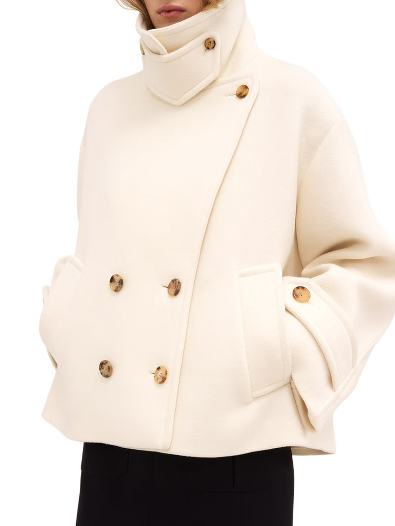 CAPPOTTO CORTO OVERSIZE IN LANA