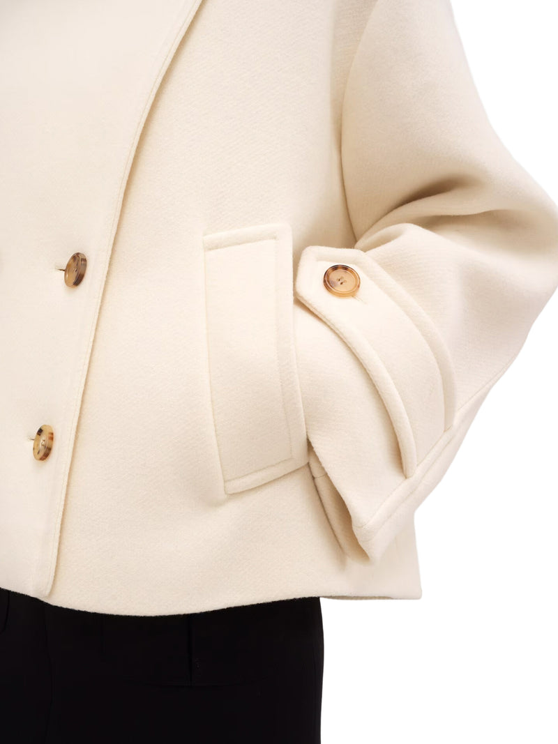 CAPPOTTO CORTO OVERSIZE IN LANA