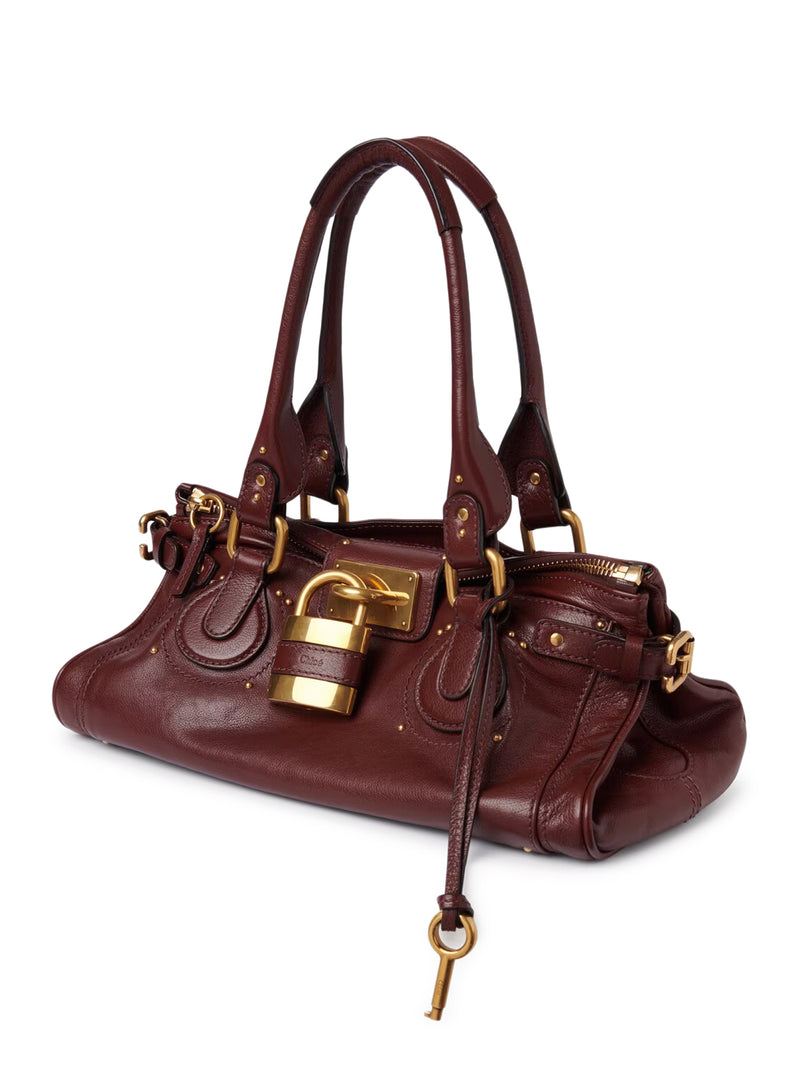 BORSA PADDINGTON IN PELLE GRANATA