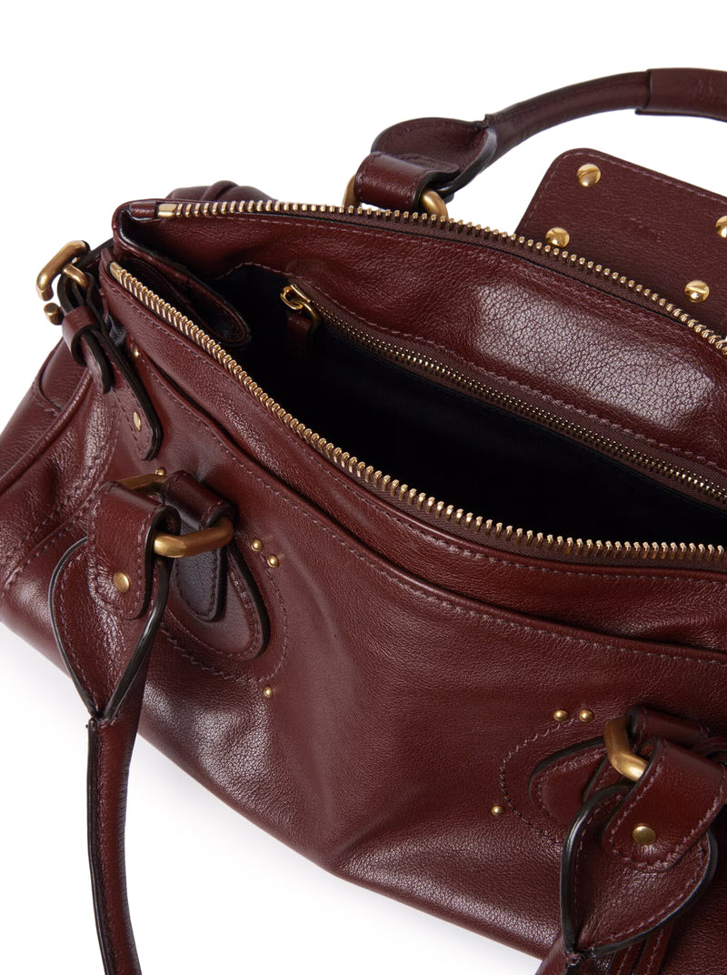 BORSA PADDINGTON IN PELLE GRANATA