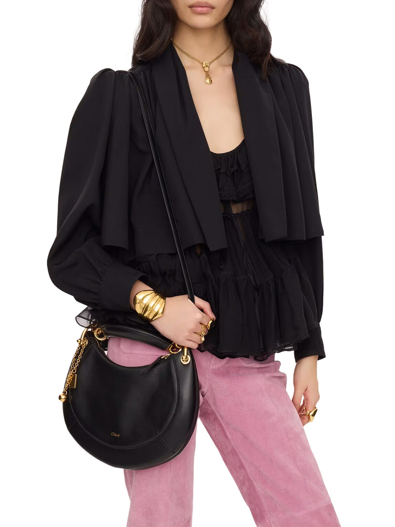 BORSA HOBO PICCOLO CHLOÉ BANANA CON CERNIERA IN MORBIDA PELLE