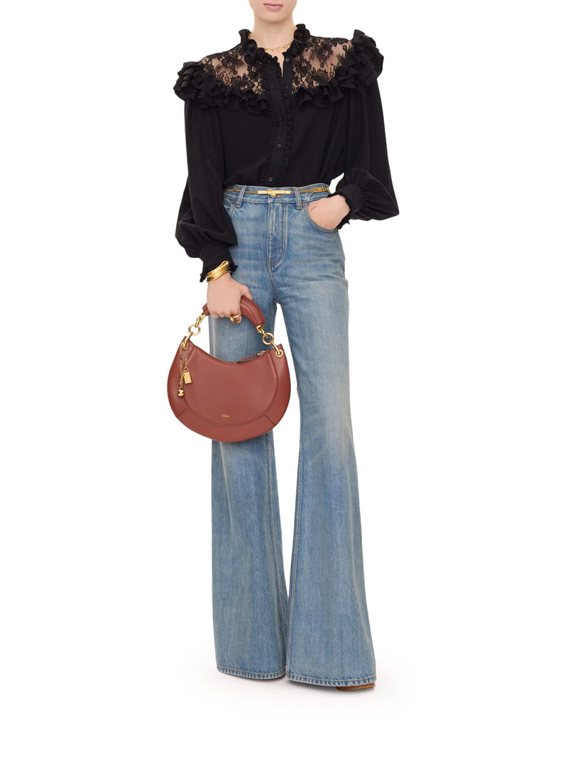 BORSA HOBO PICCOLO CHLOÉ BANANA CON CERNIERA IN MORBIDA PELLE
