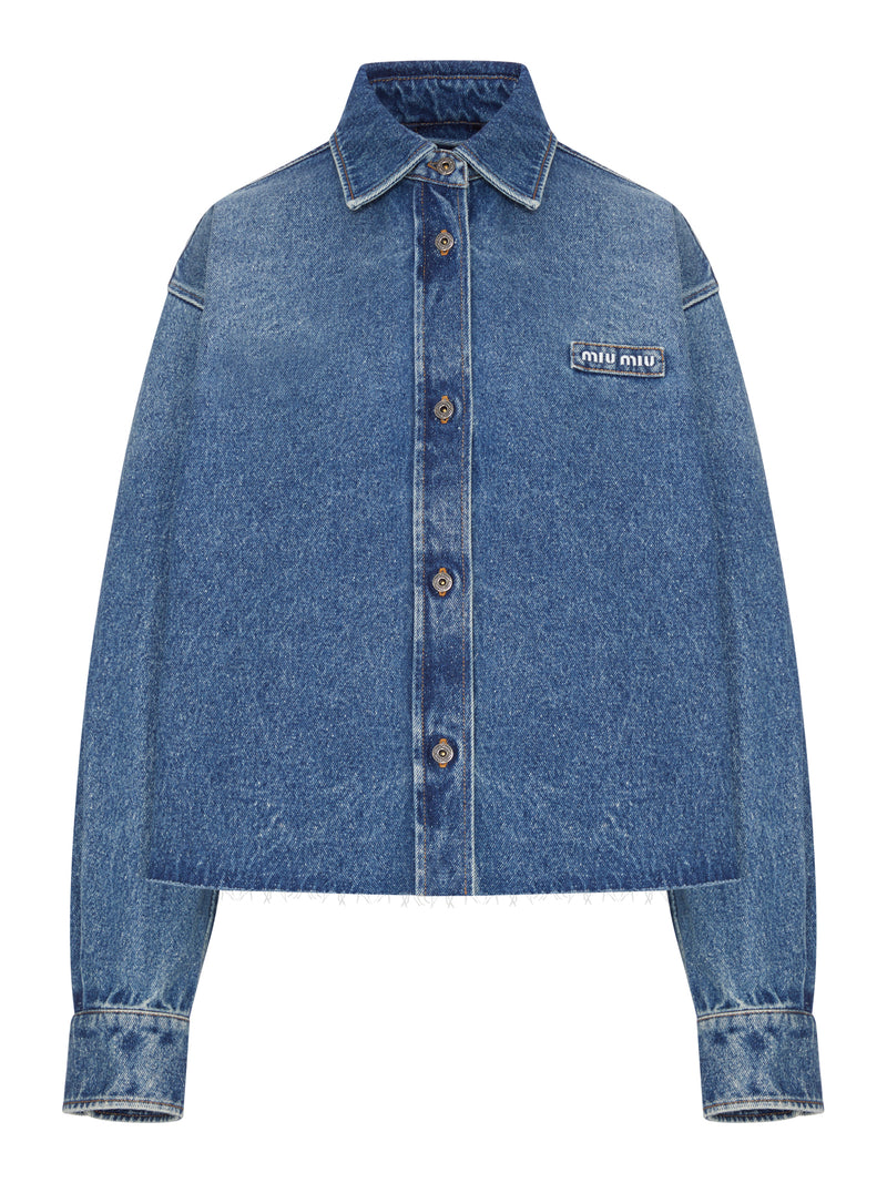 CAMICIA IN DENIM CON LOGO